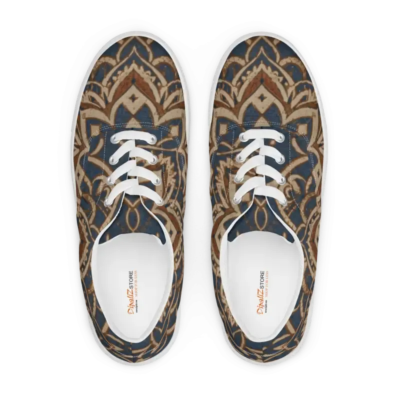 Rocking Canvas Shoes Men Lace Geometric Pattern
