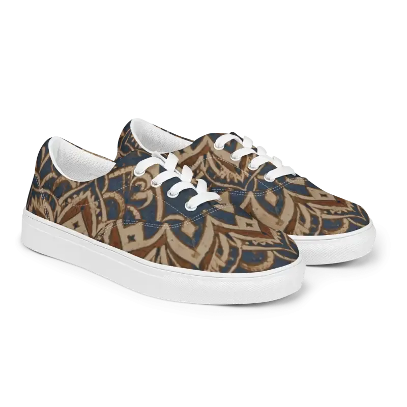 Rocking Canvas Shoes Men Lace Geometric Pattern