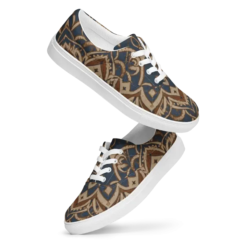 Rocking Canvas Shoes Men Lace Geometric Pattern
