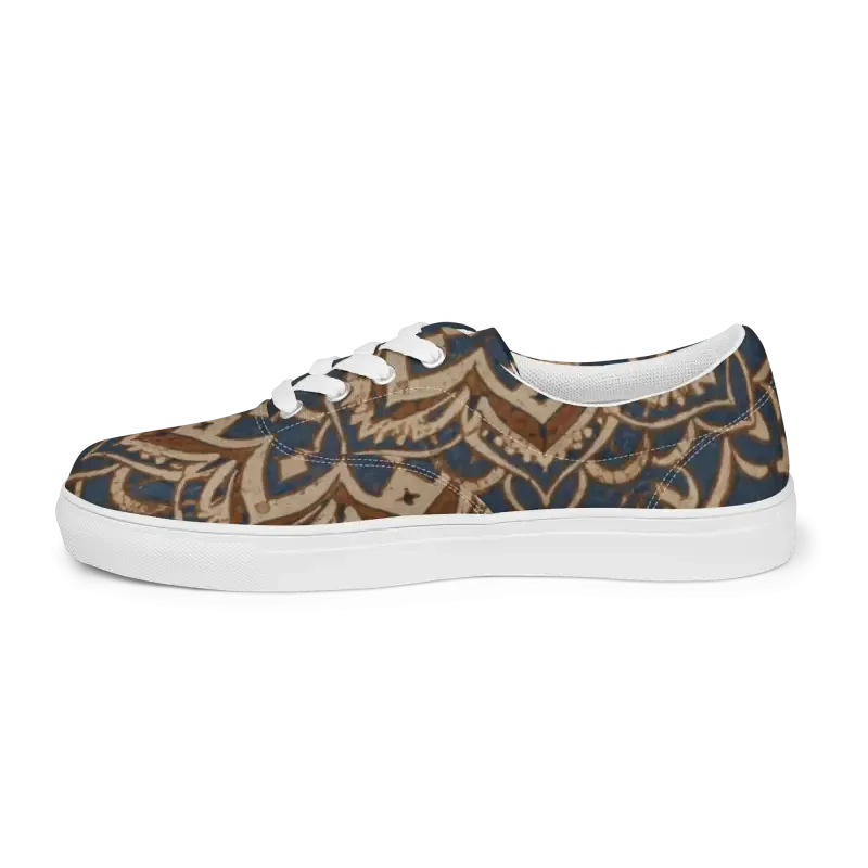 Rocking Canvas Shoes Men Lace Geometric Pattern