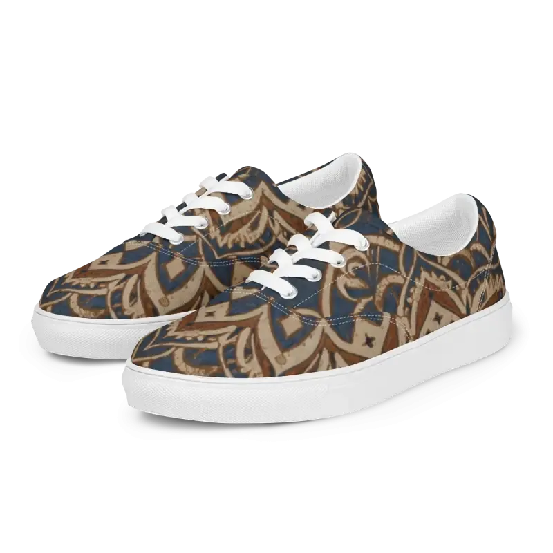 Rocking Canvas Shoes Men Lace Geometric Pattern