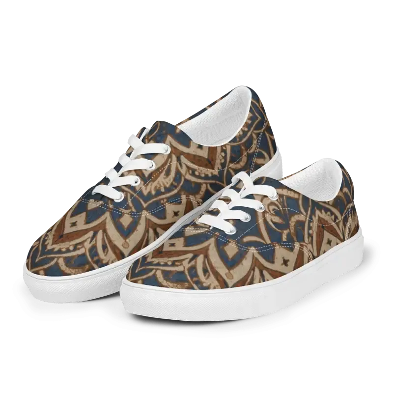 Rocking Canvas Shoes Men Lace Geometric Pattern