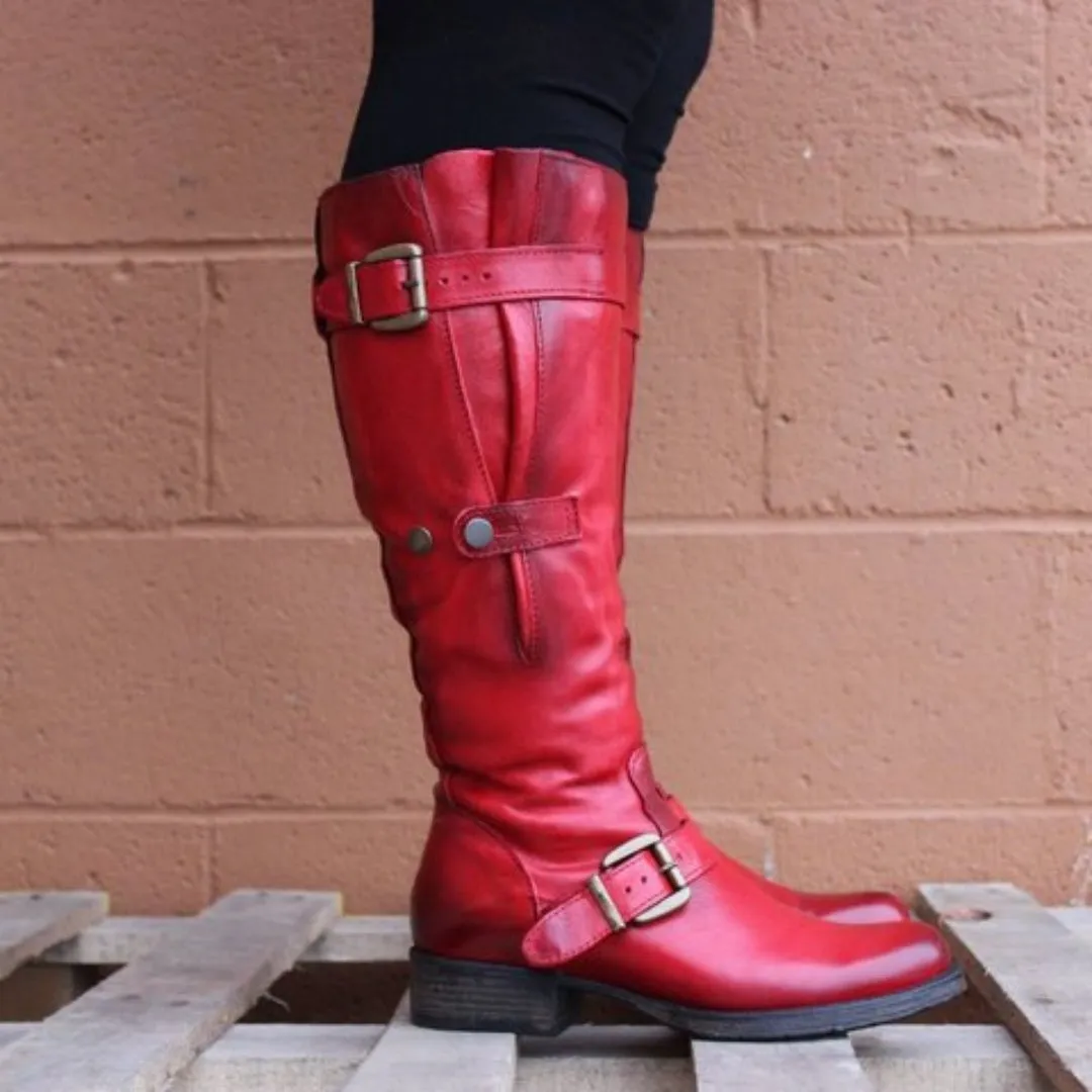 Round Head Casual Low Heel Tall Knight Boots