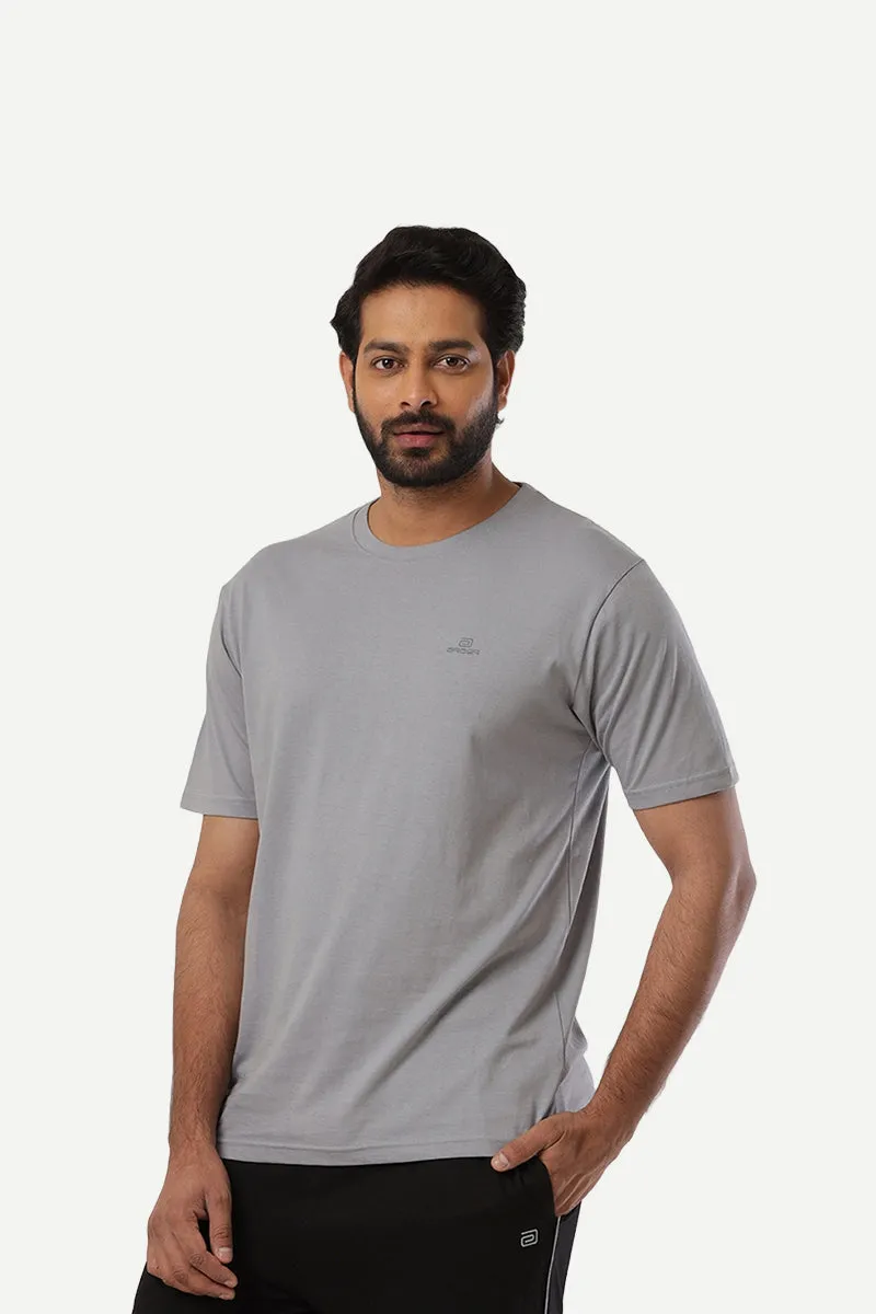 Round Neck - Iron Grey and Black Solid T-Shirt Pack Of 2 Combo For Men | Ariser