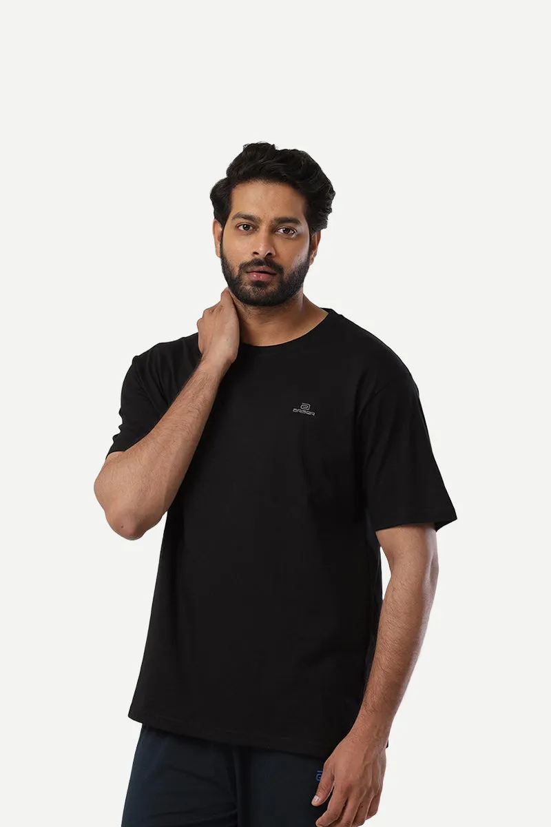 Round Neck - Iron Grey and Black Solid T-Shirt Pack Of 2 Combo For Men | Ariser