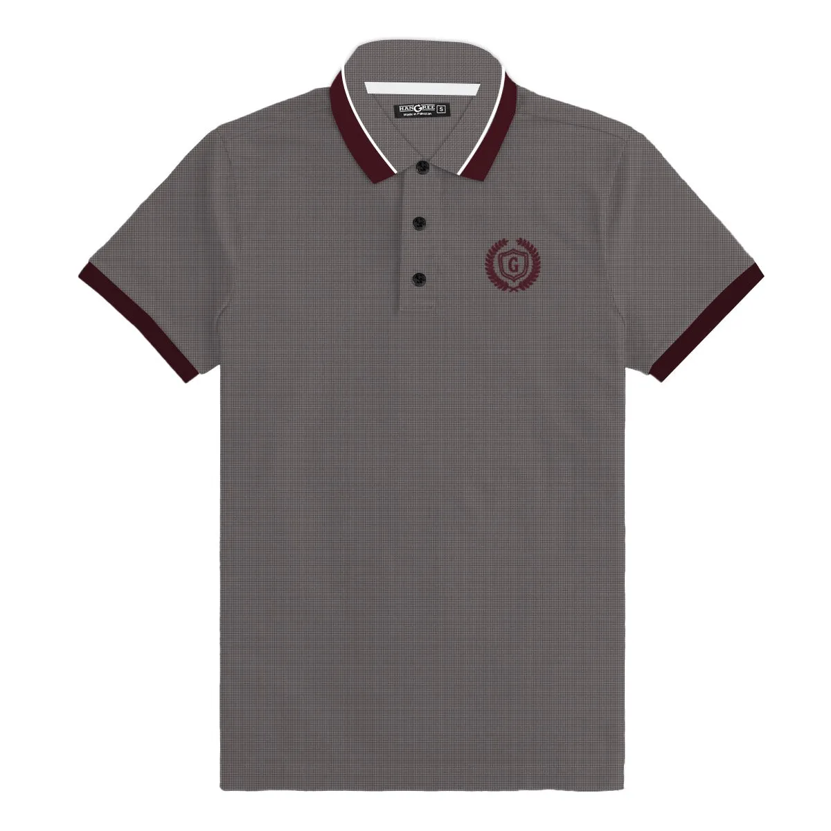 Signature Embroidered Contrast Collar Polo – Dove Grey