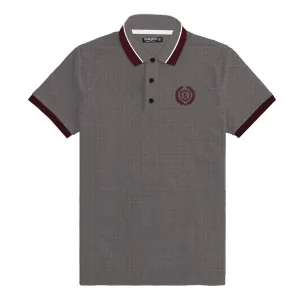 Signature Embroidered Contrast Collar Polo – Dove Grey