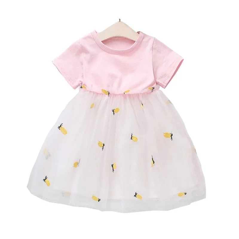 Small and medium girl pineapple skirt