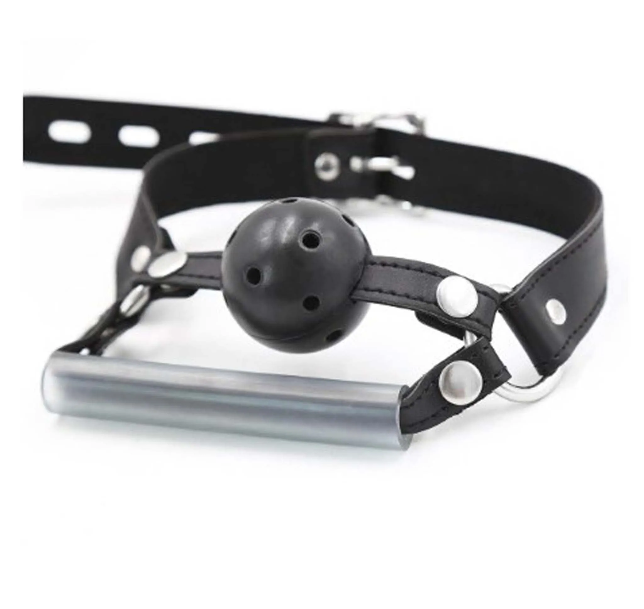 Smart Moves - Breathable ball gag met kin strap - Zwart