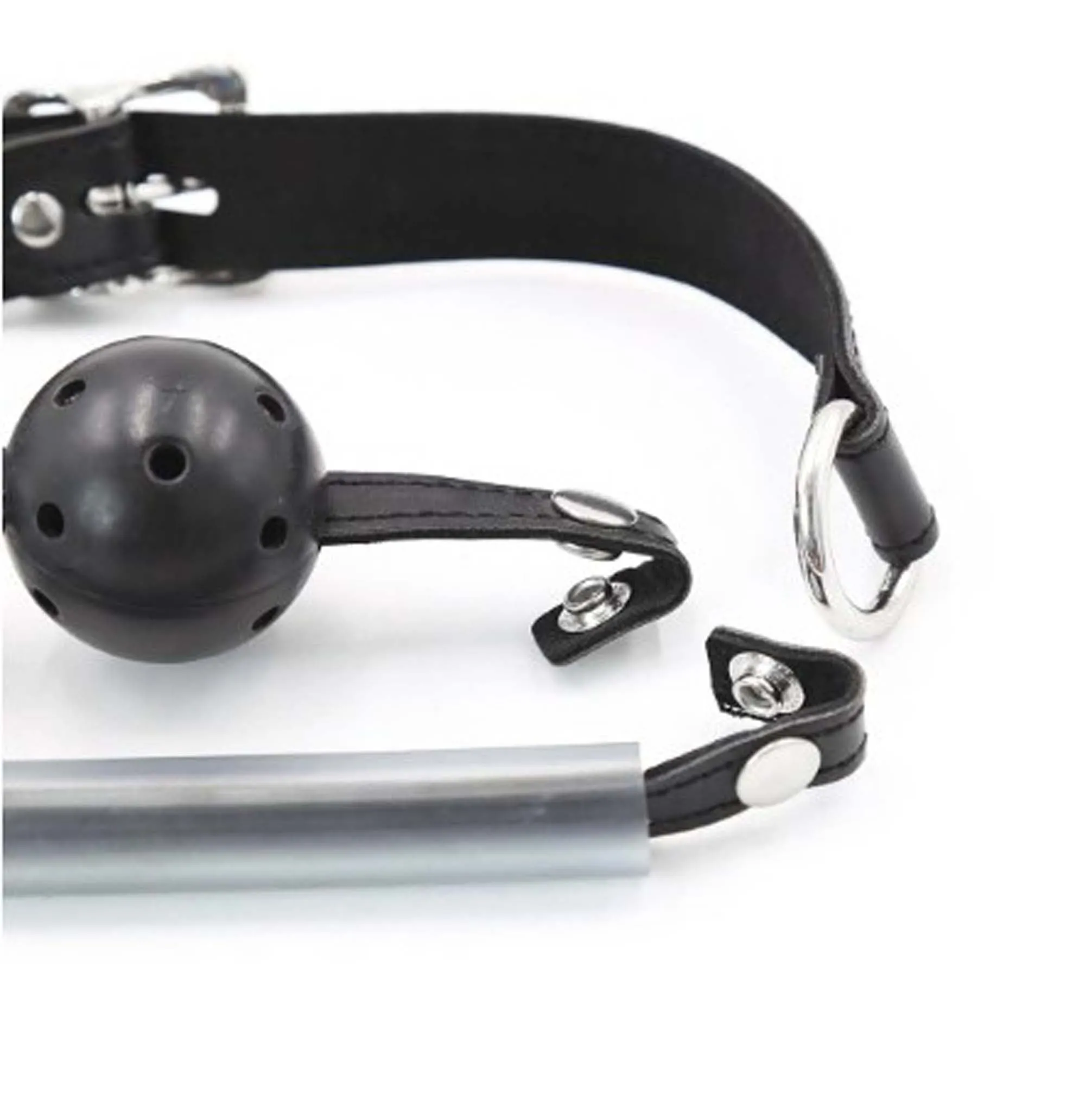 Smart Moves - Breathable ball gag met kin strap - Zwart