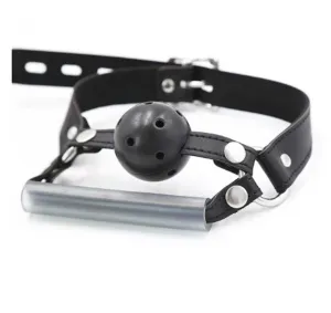 Smart Moves - Breathable ball gag met kin strap - Zwart