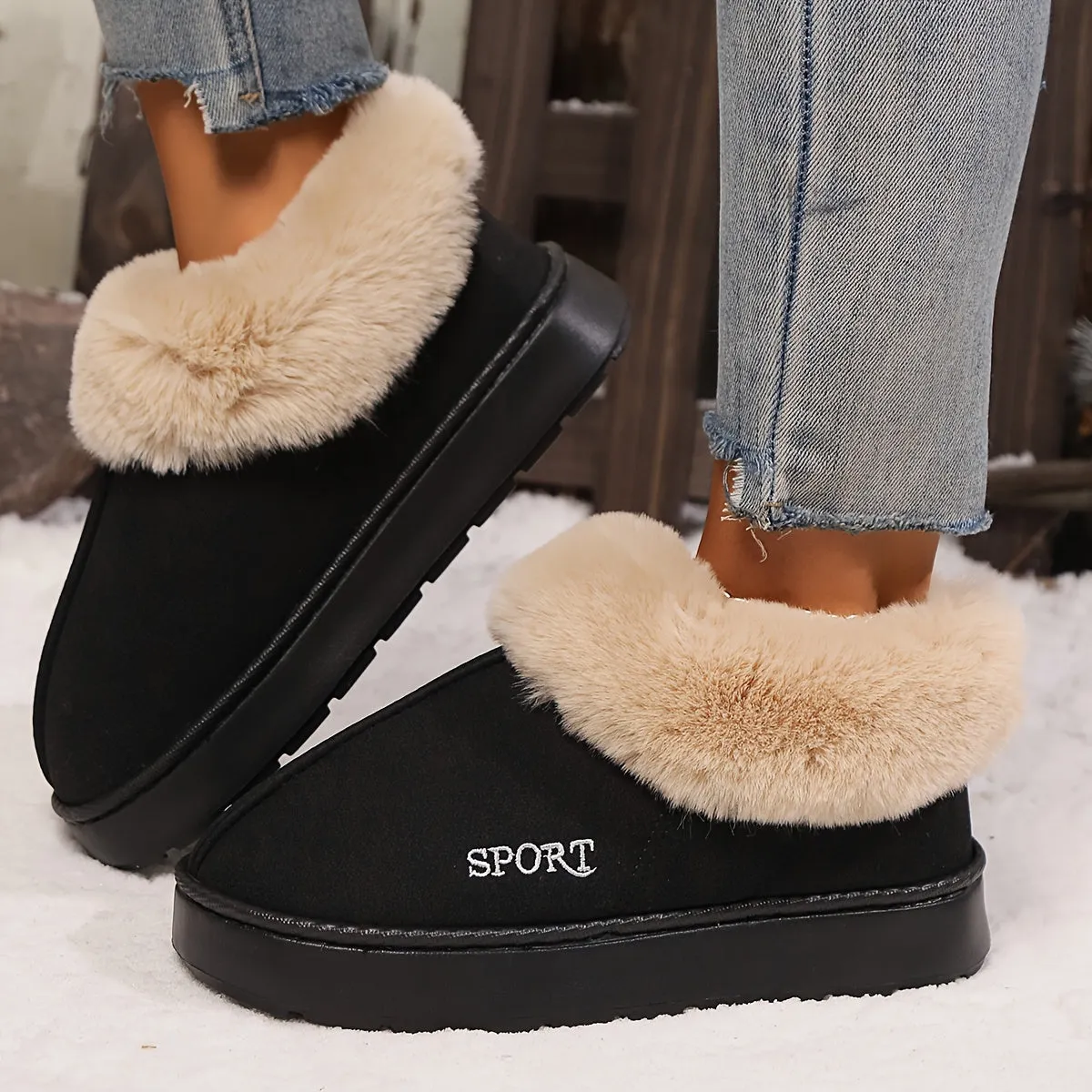 Sofie – Vrouwen Pluche Slip-On Slippers, Zachte Zool Platform Schoenen voor Alle Seizoenen