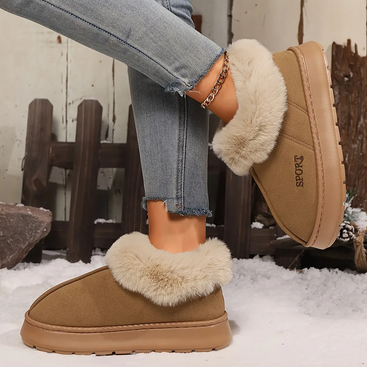 Sofie – Vrouwen Pluche Slip-On Slippers, Zachte Zool Platform Schoenen voor Alle Seizoenen