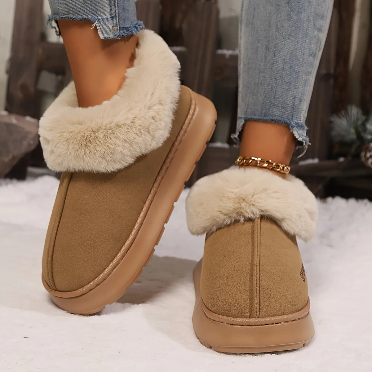 Sofie – Vrouwen Pluche Slip-On Slippers, Zachte Zool Platform Schoenen voor Alle Seizoenen
