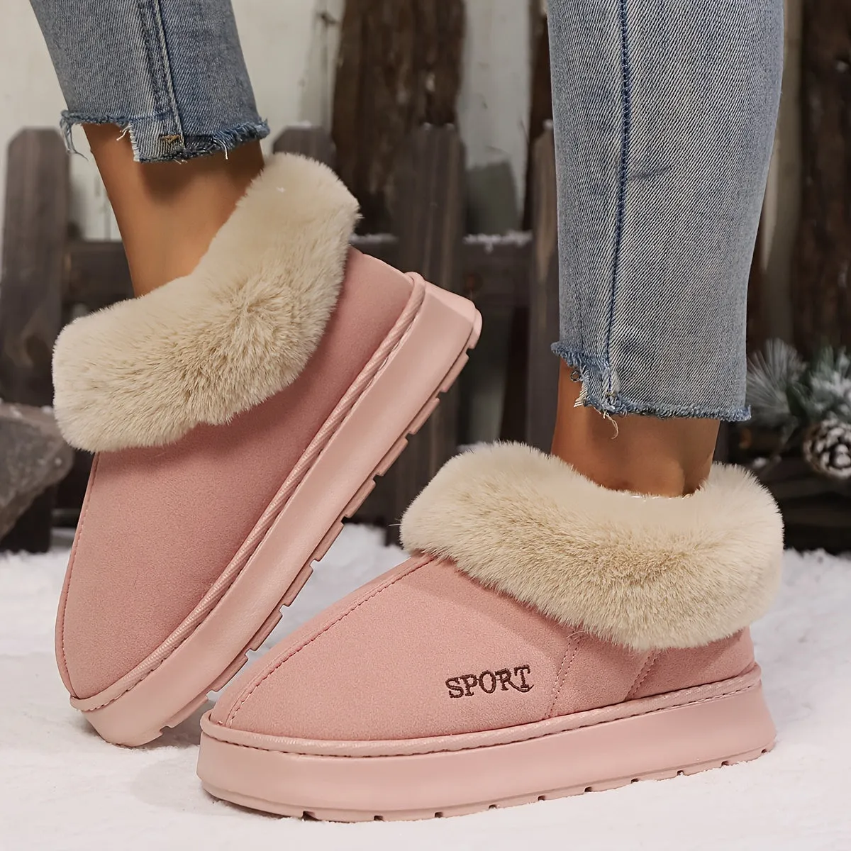 Sofie – Vrouwen Pluche Slip-On Slippers, Zachte Zool Platform Schoenen voor Alle Seizoenen