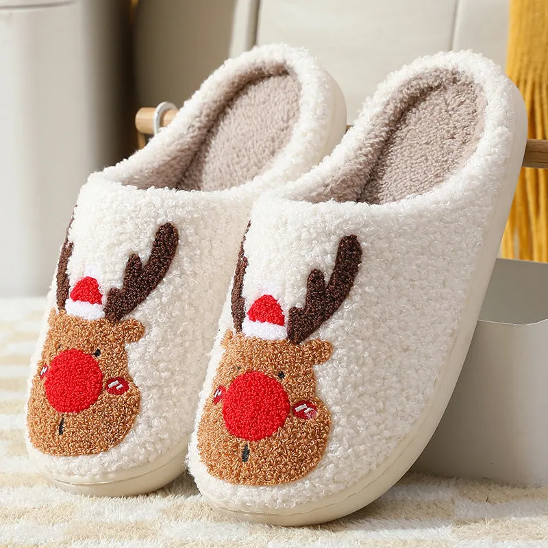 Soft and Warm Fleece Lined Christmas Themed Slip on Slippers