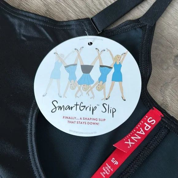 Spanx Open Bust Full Slip Smart Grip Smoothing Sculpting Shapewear Black Small
