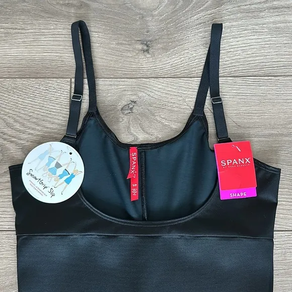 Spanx Open Bust Full Slip Smart Grip Smoothing Sculpting Shapewear Black Small