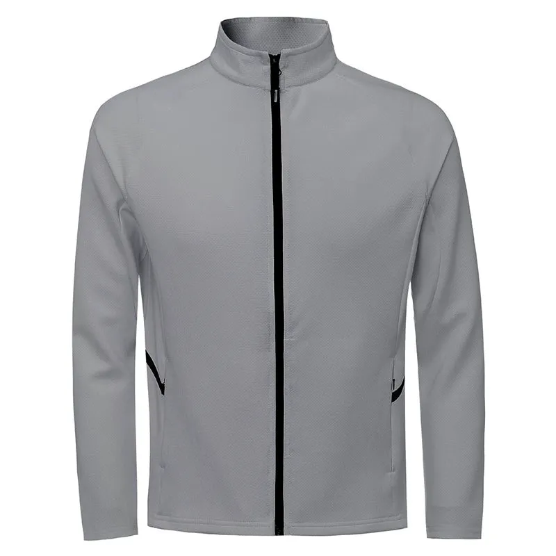Stand Collar Men's Quick-Dry Breathable Stretch Fitness Sweater Jacket