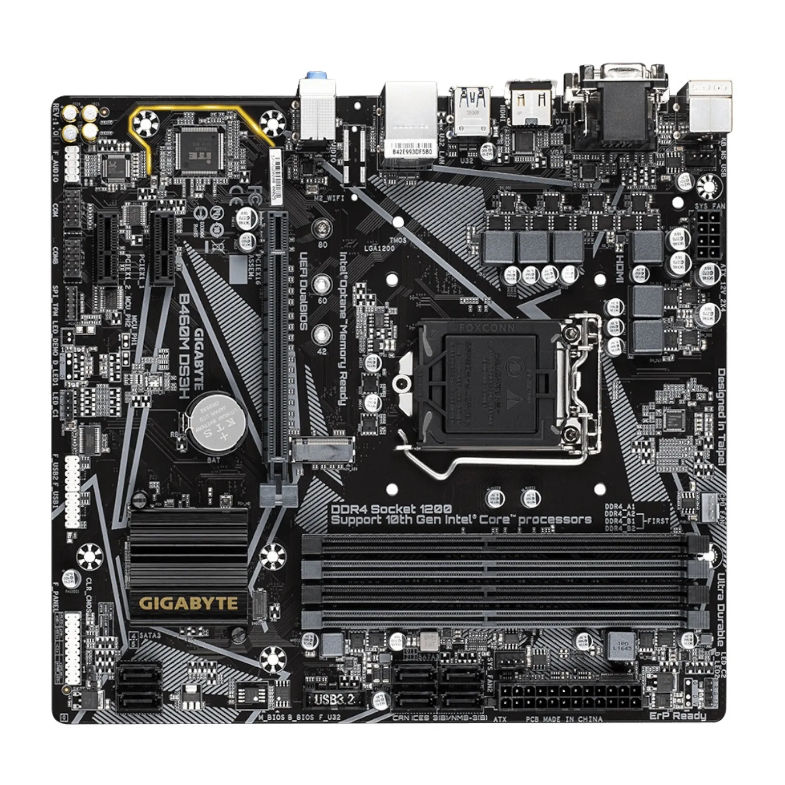 Tarjeta Madre Gigabyte micro ATX B460M DS3H, S-1200