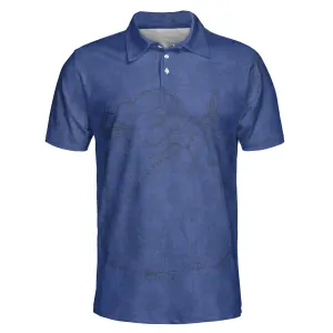 The Lake St. Clair Dark Blue Tropical Polo Shirt