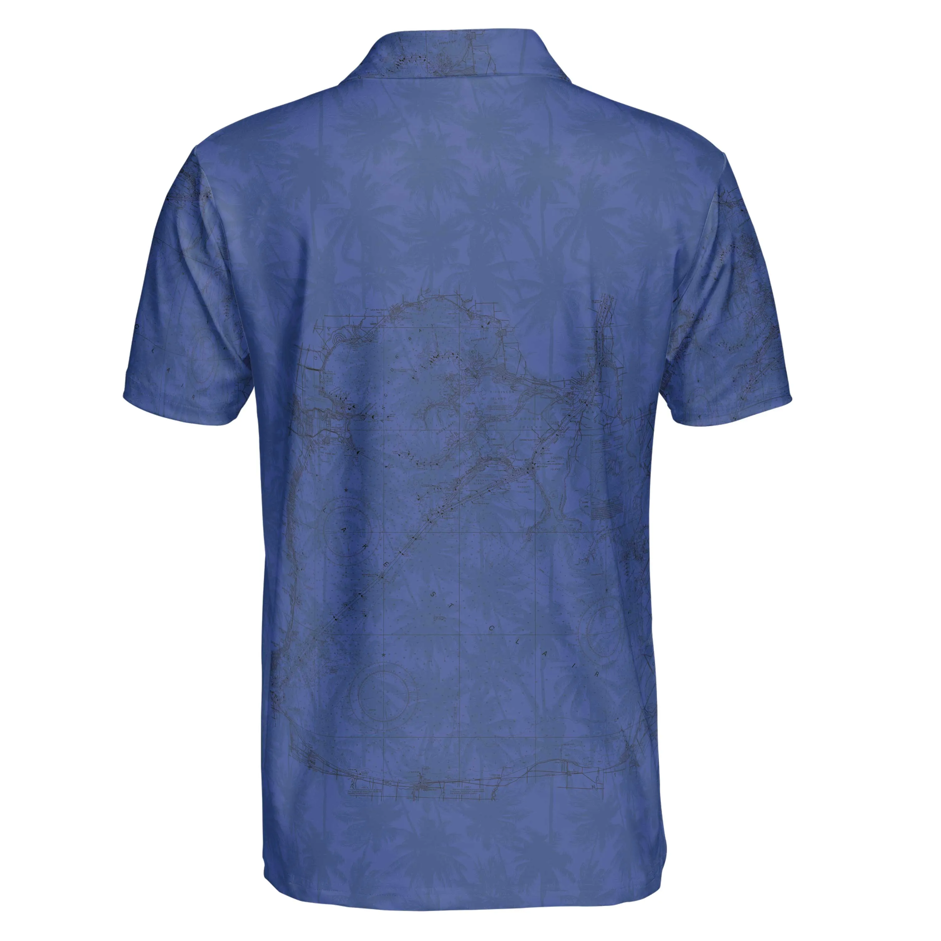 The Lake St. Clair Dark Blue Tropical Polo Shirt