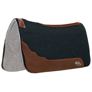 TK35-9326-31x32-Blk/Brwn Saddle Pad Contoured 100% Wool Felt 2-Tone