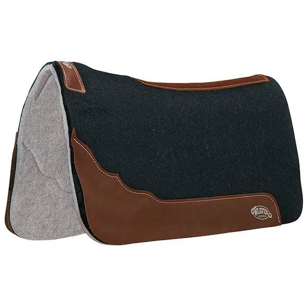 TK35-9326-31x32-Blk/Brwn Saddle Pad Contoured 100% Wool Felt 2-Tone