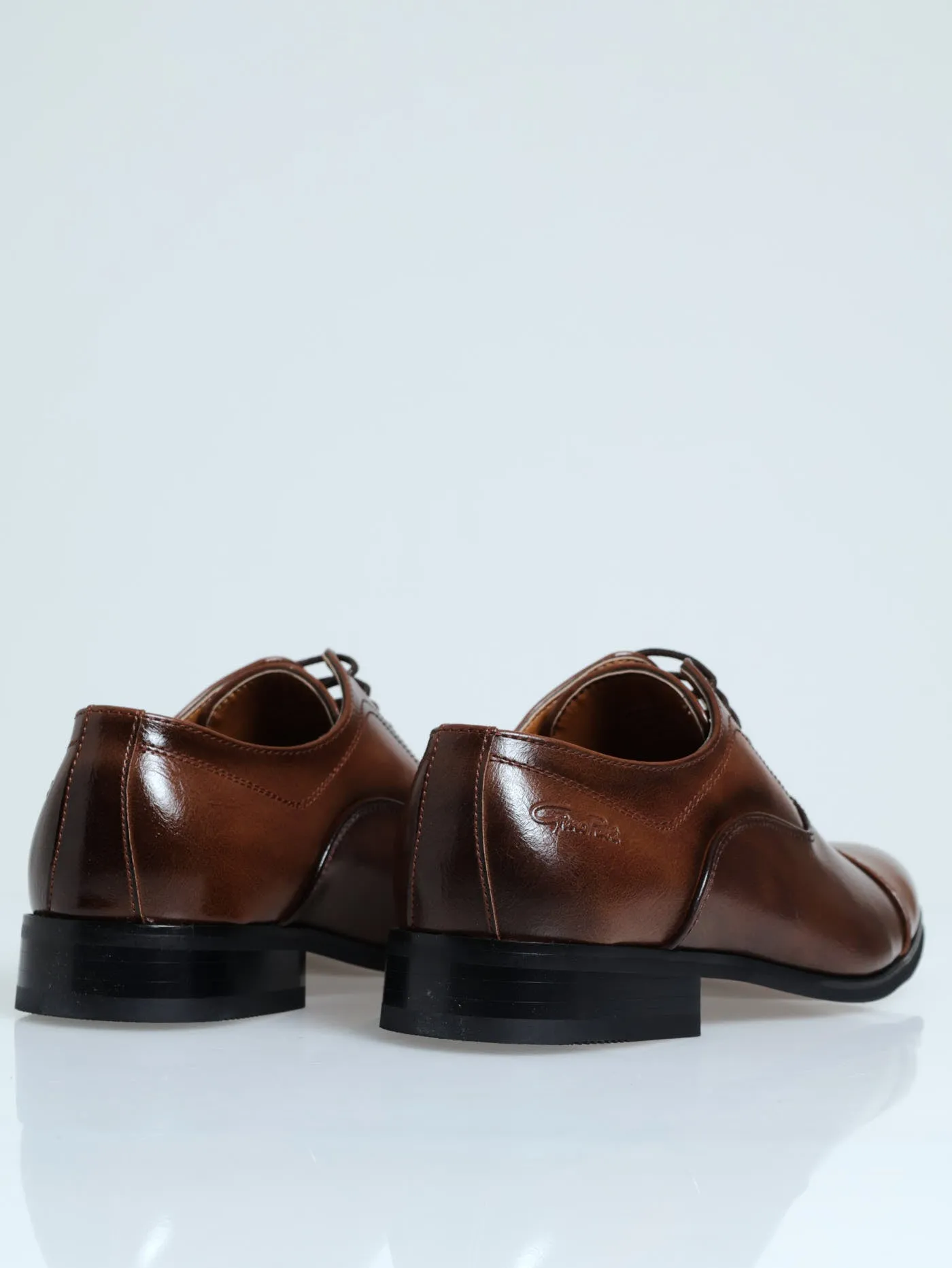Toe Cap Stitch Detail Lace Up Derby Loafer - Brown