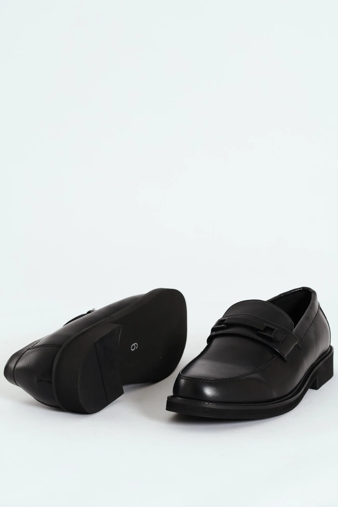 Trim Detail Formal Slip On Loafer  - Black