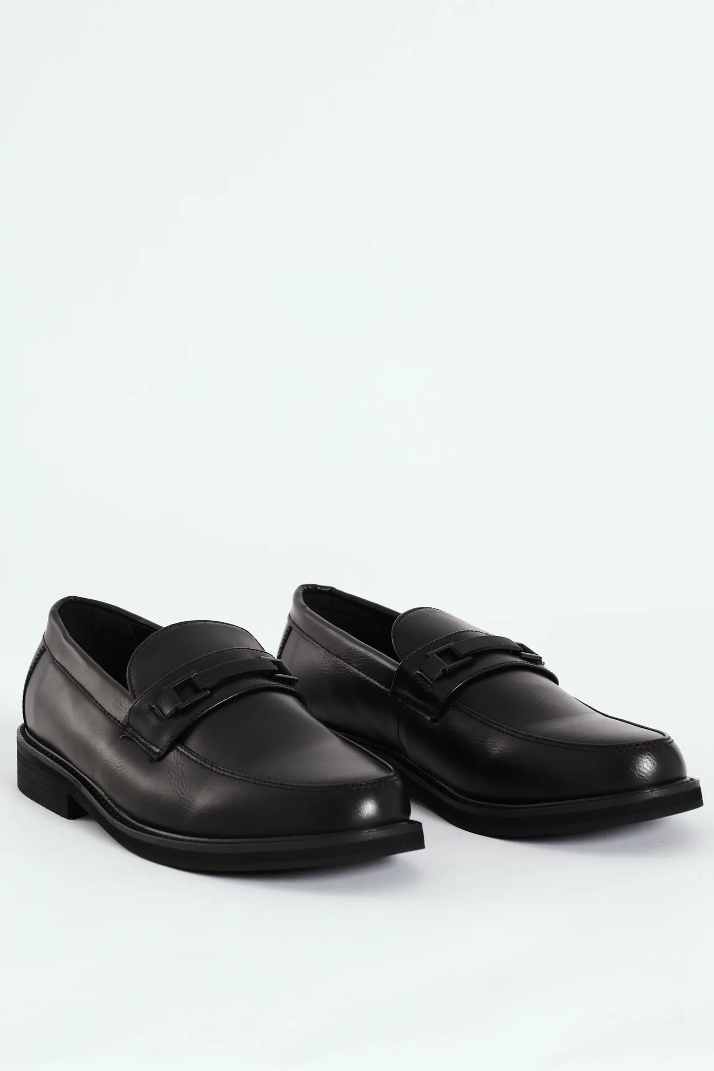Trim Detail Formal Slip On Loafer  - Black