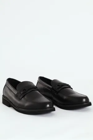 Trim Detail Formal Slip On Loafer  - Black
