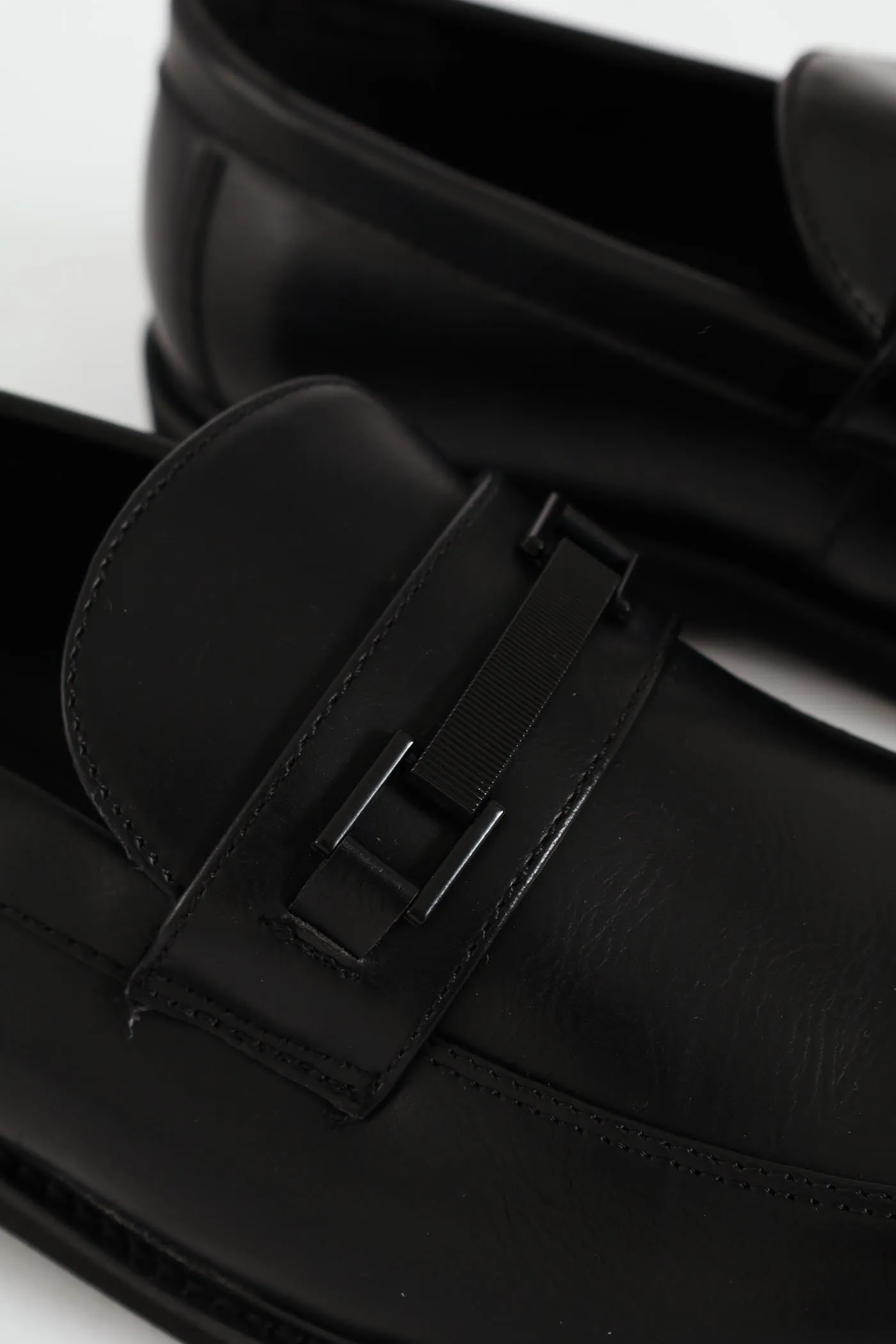 Trim Detail Formal Slip On Loafer  - Black