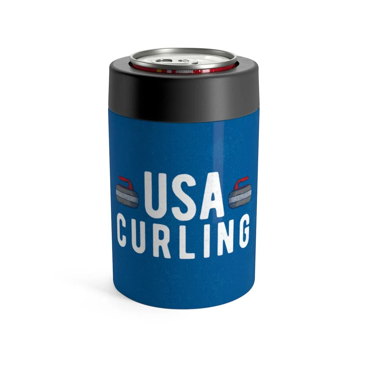 USA Curling Can Cooler