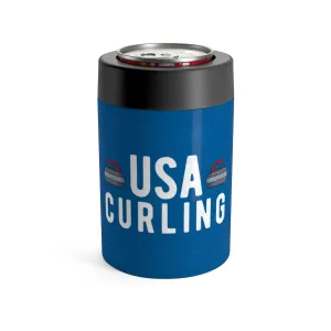 USA Curling Can Cooler