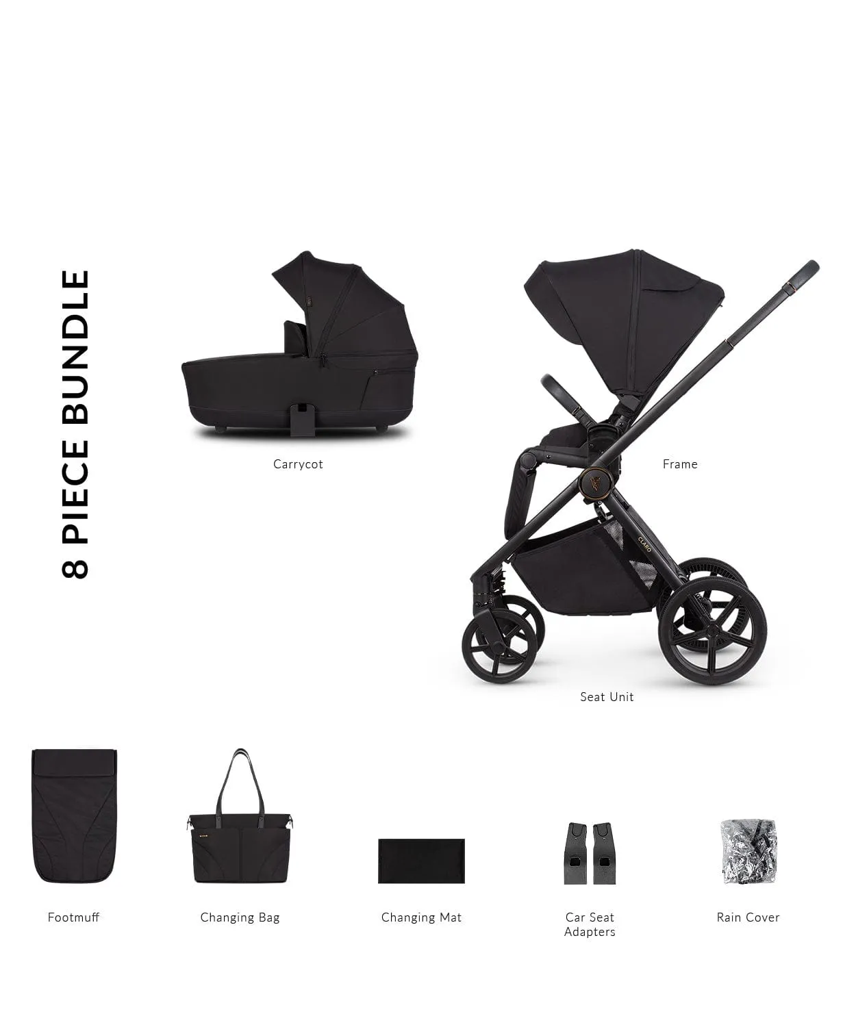 Venicci Claro 2in1 Pram & Pushchair - Noir