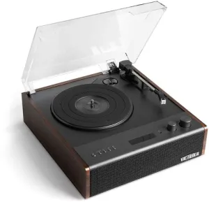 Victrola VTA-73 Eastwood Signature Bluetooth Record Player With Built-in Speakers (Large Item, Bluetooth, Brown, Built-In Speakers)