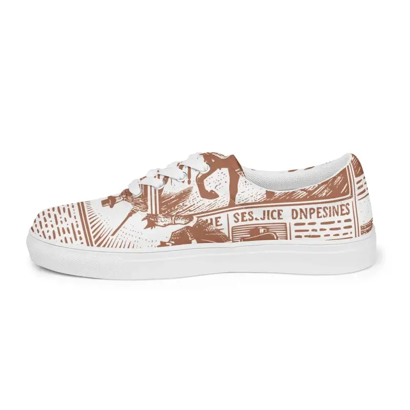 Vintage Newspaper Canvas Shoes Retro Charm
