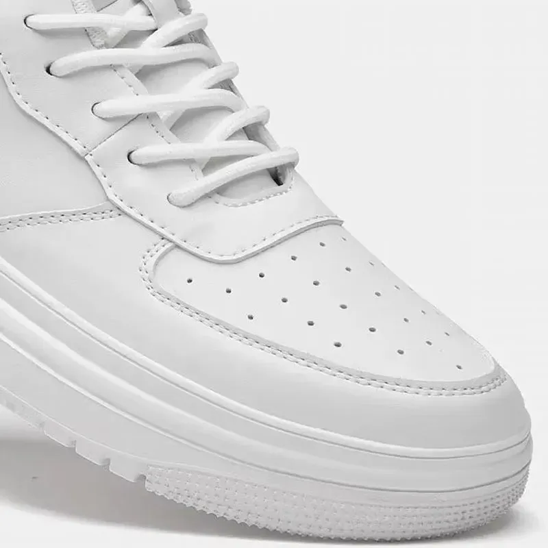White 6cm Height Increasing Shoes for Unisex