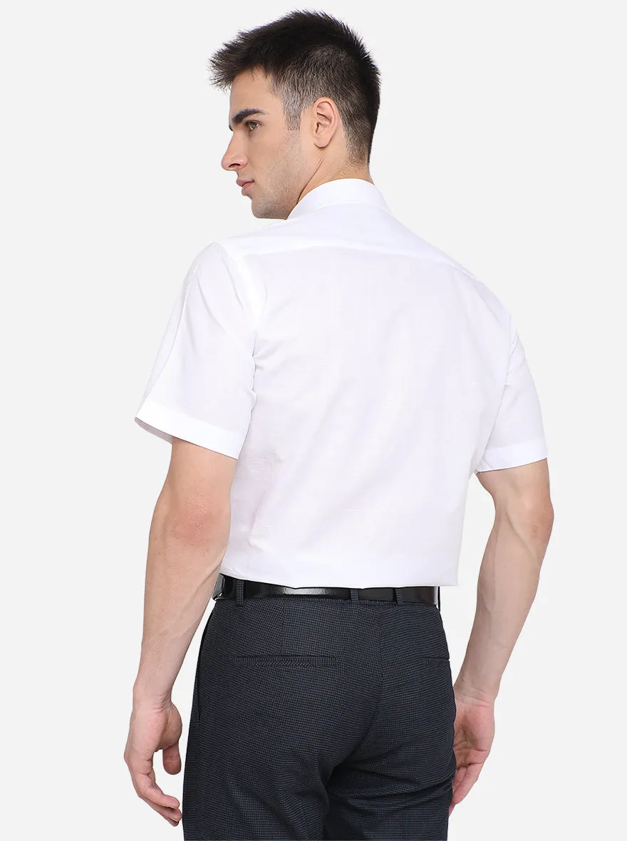 White Solid Regular Fit Formal Shirt | JadeBlue