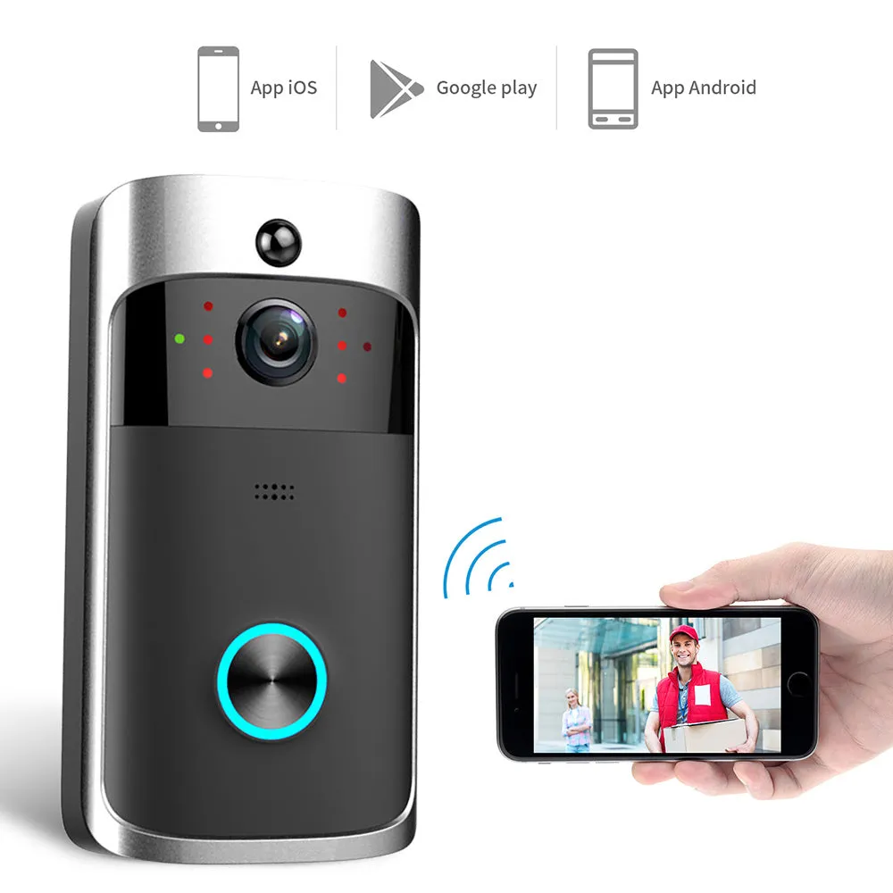 Wireless Smart WiFi DoorBell IR Video Visual Camera Intercom Home Security Kit