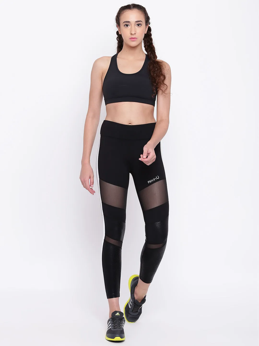 Women's All Black Mesh Leggings