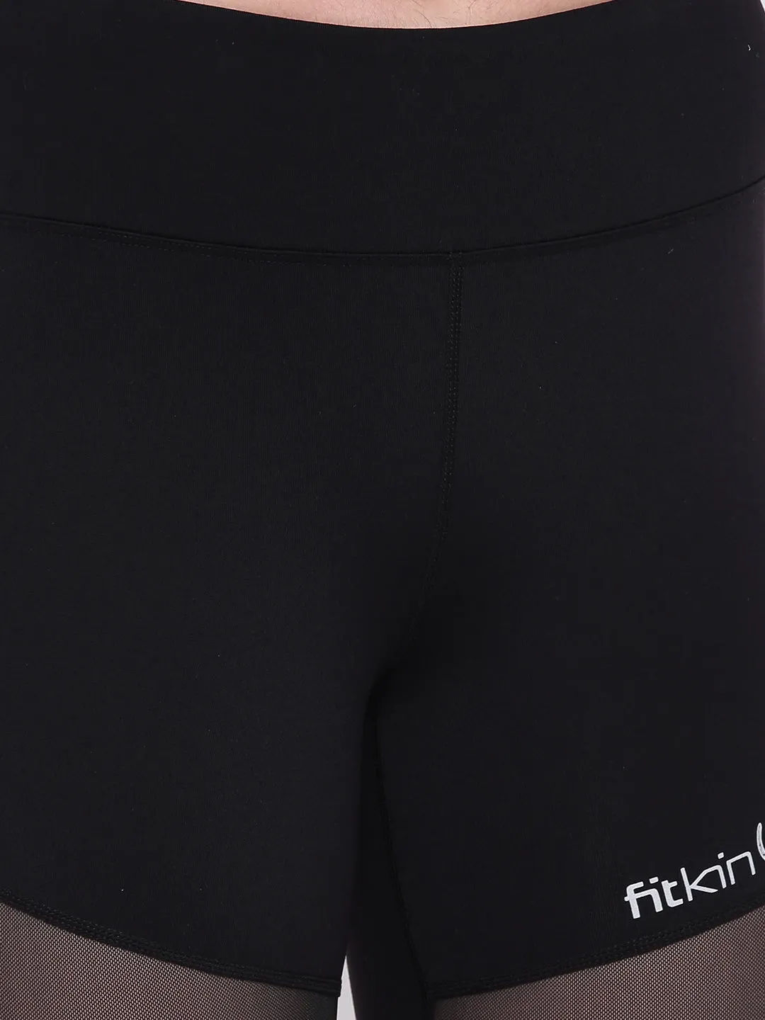 Women's All Black Mesh Leggings
