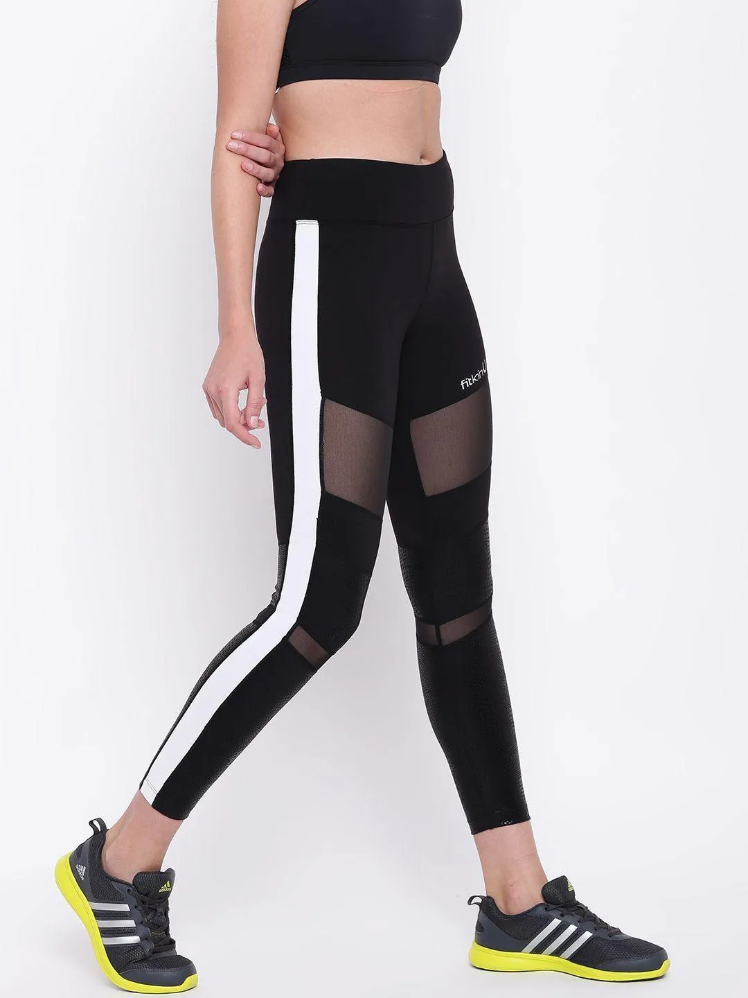 Women's All Black Mesh Leggings