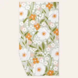 Xl Quick-Dry Beach Towel-Floral Haven Sage